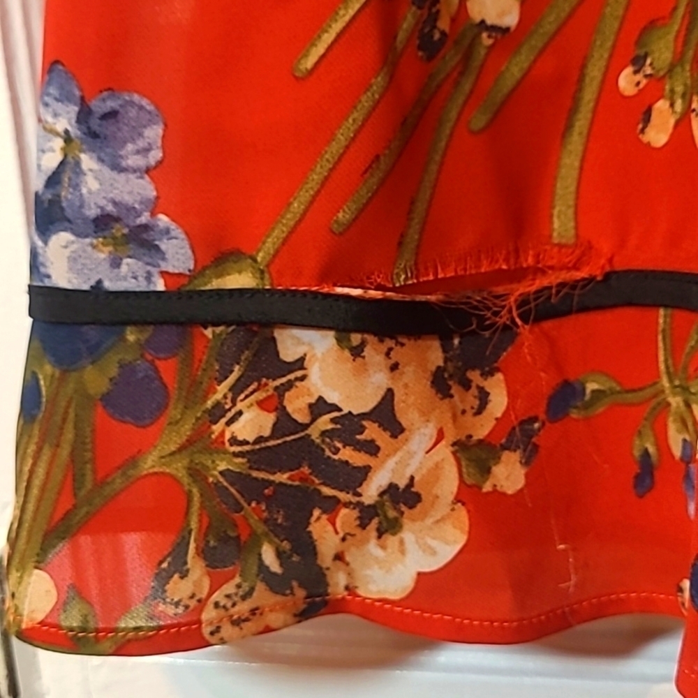 RE:Named Scarlet Red Floral Mod Boho Mini Dress Women’s Small - Picture 10 of 15